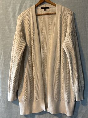 Cyrus Cable Knit Open Cardigan Sweater Long Sleeve Cream Women’s Sz M